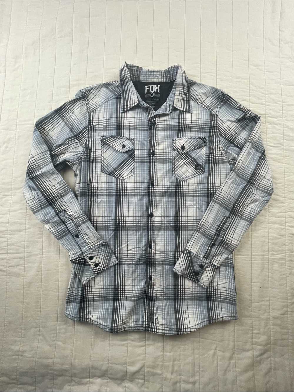 Fox Men's Cotton Button Down Shirt Slim Fit Medium